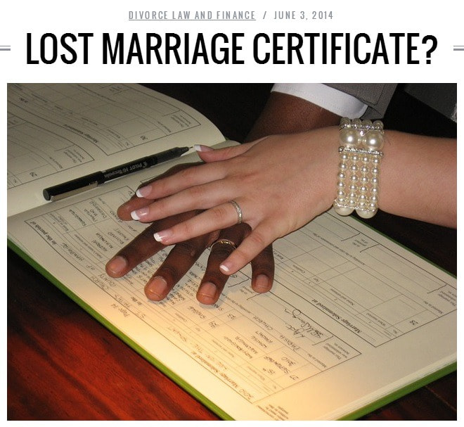 ‘lost Marriage Certificate?’ In The Divorce Magazine